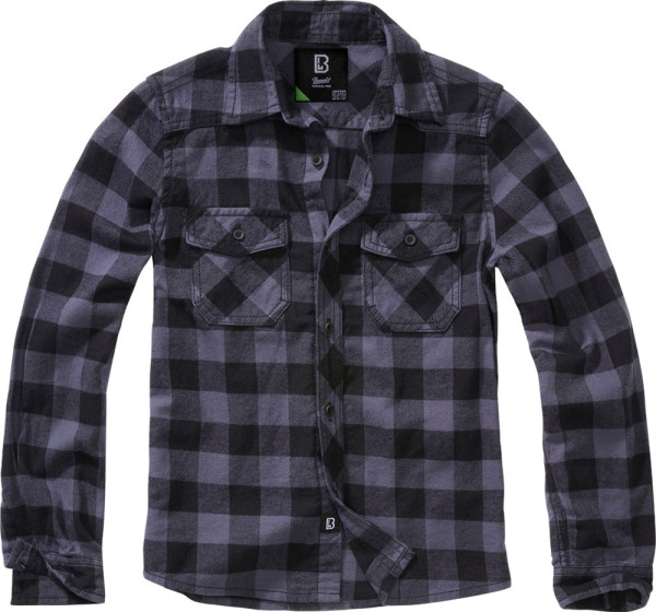 Brandit Kinder Hemd Checkshirt Kids Black/Grey