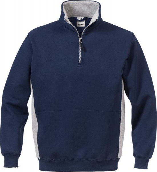 Fristads Sweatshirt mit halbem Zipper Acode Zipper-Sweatshirt 1705 DF Marine/Dunkelgrau