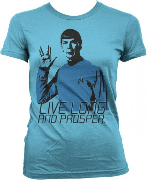 Star Trek Live Long And Prosper Girly T-Shirt Damen Skyblue