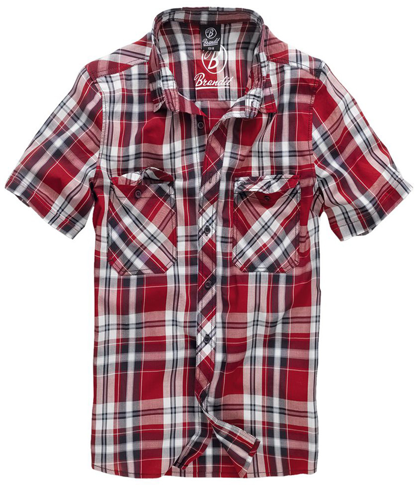 Brandit Hemd Roadstar Shirt, 1/2 Sleeve in Rot - Herren / Unisex