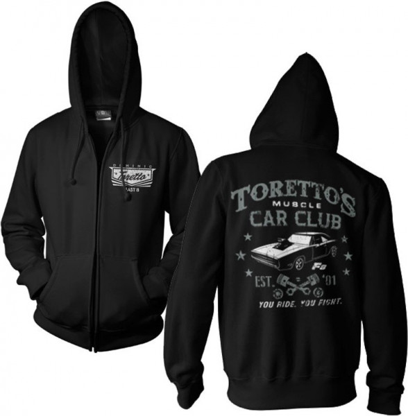 The Fast and the Furious Toretto's Muscle Car Club Zipped Hoodie Black