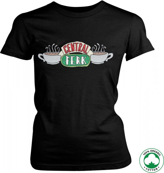 Friends Central Perk Organic Girly Tee Damen T-Shirt Black