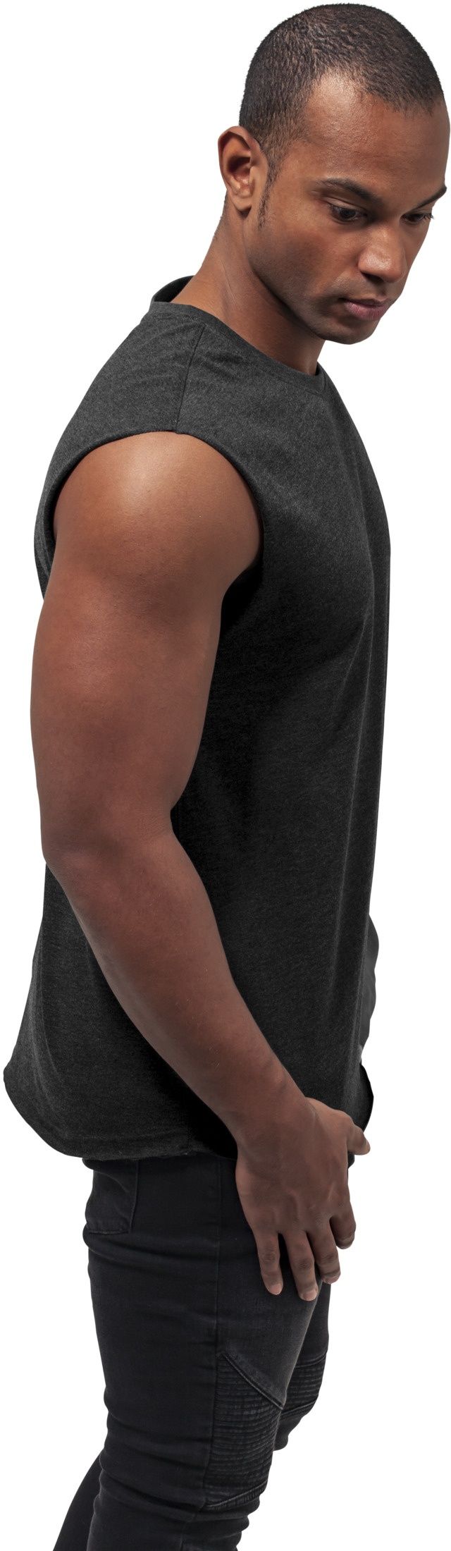 Urban Classics Tanktop Open Edge Sleeveless Tee Black | T-Shirts