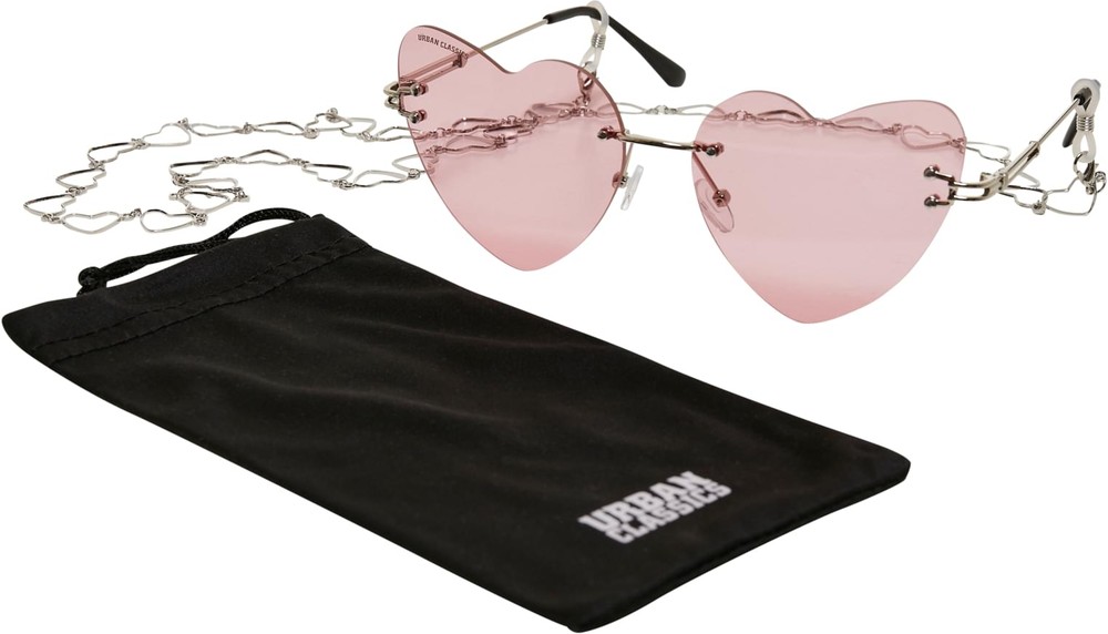 Urban Classics Sonnenbrille Sunglasses Heart With Chain Rose/Silver |  Accessoires | Herren | Lifestyle