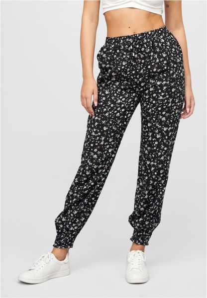 Cloud5ive Damen Viskose Hose mit Bundchen 2-Pockets & Floralem Print 22048090