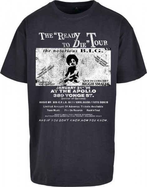 Mister Tee Bigie Retro Poster Tee Navy