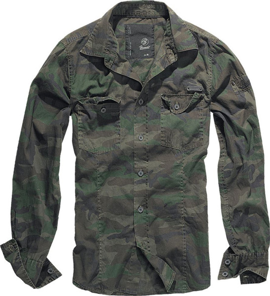 Brandit Hemd Shirt Slim MEN in Woodland