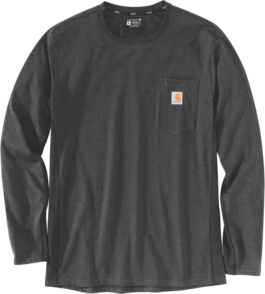 Carhartt Damen Longsleeve Force Flex Pocket T-Shirt L/S Carbon Heather - Damen