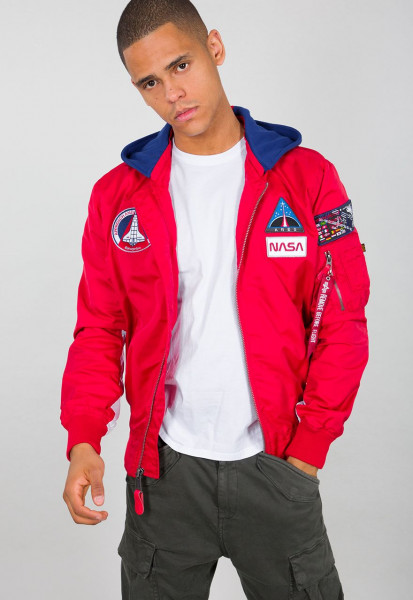 Alpha Industries MA-1 TT Hood NASA Jacke Speed Red