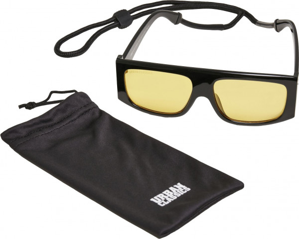 Urban Classics Sonnenbrille Sunglasses Raja With Strap Black/Yellow