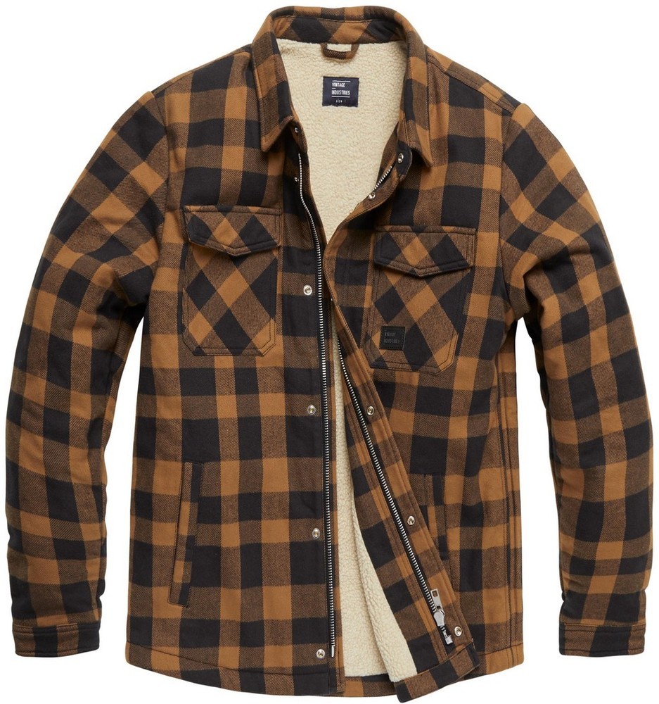Vintage Industries Holzfällerjacke Craft Heavyweight Sherpa Gelb Check - Herren / Unisex