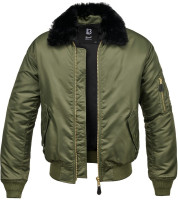 Brandit Herren Jacke MA2 Fur Collar Jacket Olive