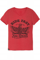 King Kerosin T-Shirt Ride Fast V-Neck Red