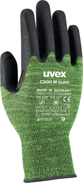 Uvex Schutzhandschuhe C500 M Foam 60498 (60498) 10 Paar