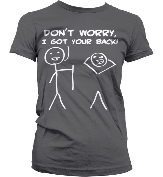 Hybris Don't Worry, I Got Your Back! Girly T-Shirt Damen Dark-Grey