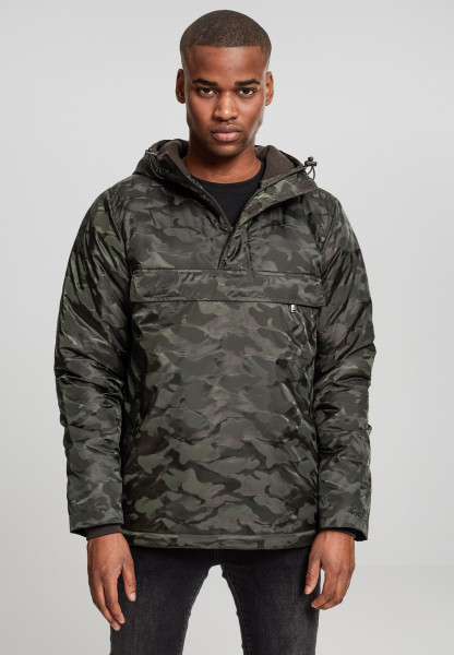 Urban Classics Jacket Padded Camo Pull Over Jacket Darkolive