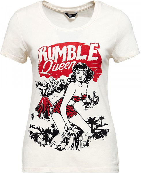 Queen Kerosin T-Shirt im Vintage Look QK5195357121 Offwhite