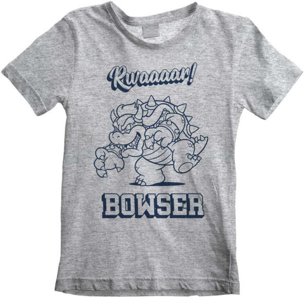Nintendo Super Mario - Bowser Rawr (Unisex Heather Grey T-Shirt) Jungen T-Shirt