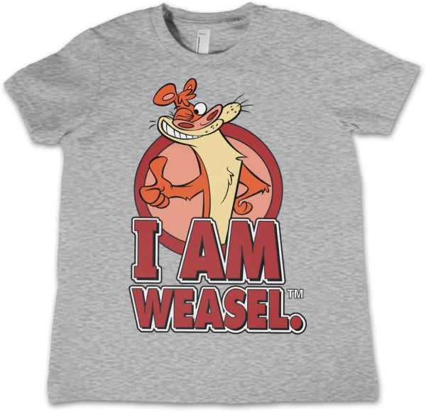 I Am Weasel Kids T-Shirt Heathergrey