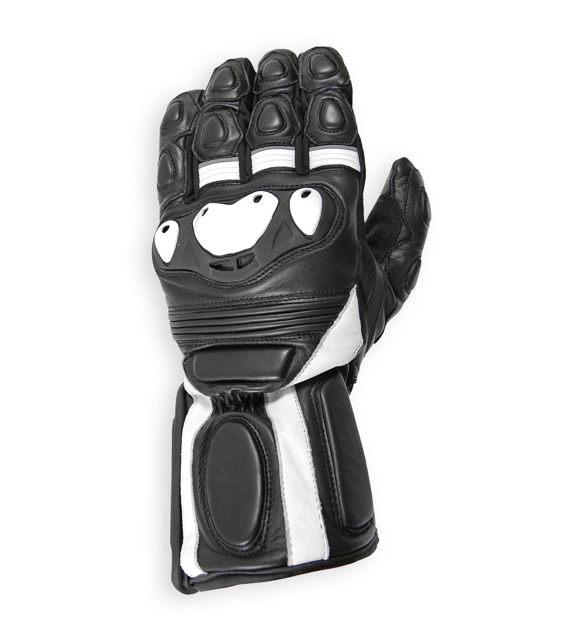 Bores Motorrad Sommerhandschuhe Rider Schwarz/Weiß - Herren / Unisex