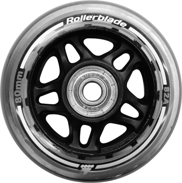 Rollerblade Universal Inliner Zubehör Inliner Rollen 80 mm 82A + Lager SG7 + Spacer Set 8 Stk 55178