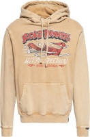 King Kerosin Roadrunner Acid washed Hoodie Beige
