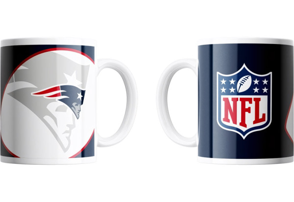 New England Patriots Mug Shadow Logo & Shield American Football NFL Blau-330 ml
