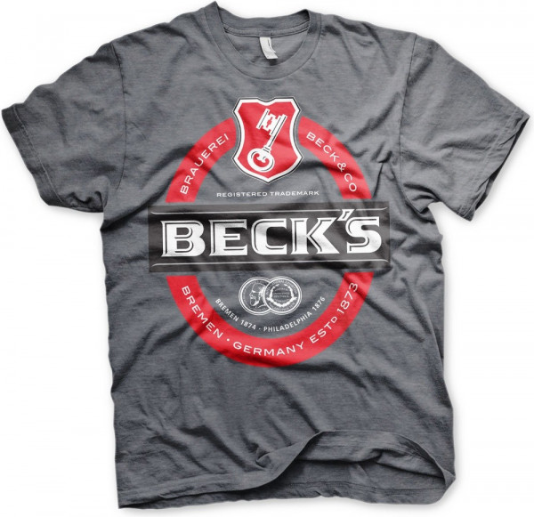 Beck's Label Logo T-Shirt Dark-Heather