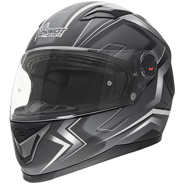 Germot Motorrad Helm GM 320 Integralhelm matt Black/White