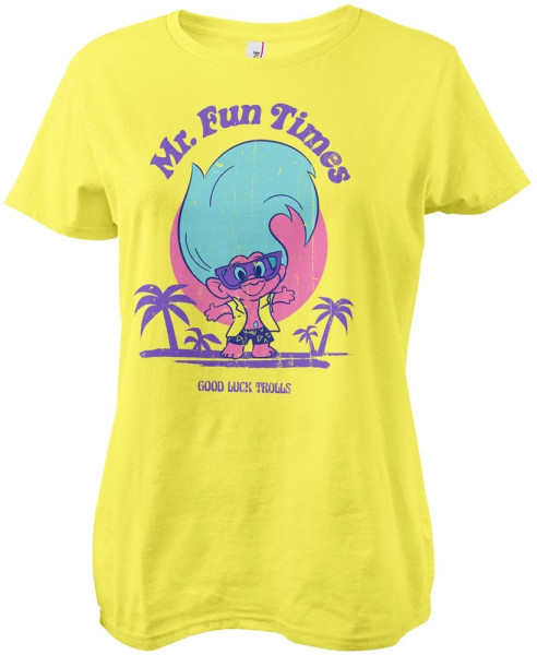 Good Luck Trolls Damen T-Shirt Mr Fun Times Girly Tee UV-5-GLT005-H56-14