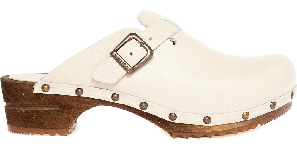 Sanita Clogs Damen Clog offen Wood-Kristel Open Weiß - Damen