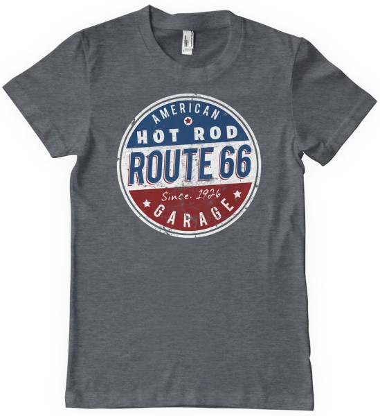 Route 66 - Hot Rod Garage T-Shirt Dark/Heather