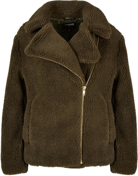 Urban Classics Damen Jacke Ladies Sherpa Biker Jacket