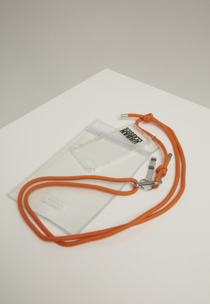 Urban Classics Halskette Phone Necklace with Additionals I Phone 8 Transparent/Orange