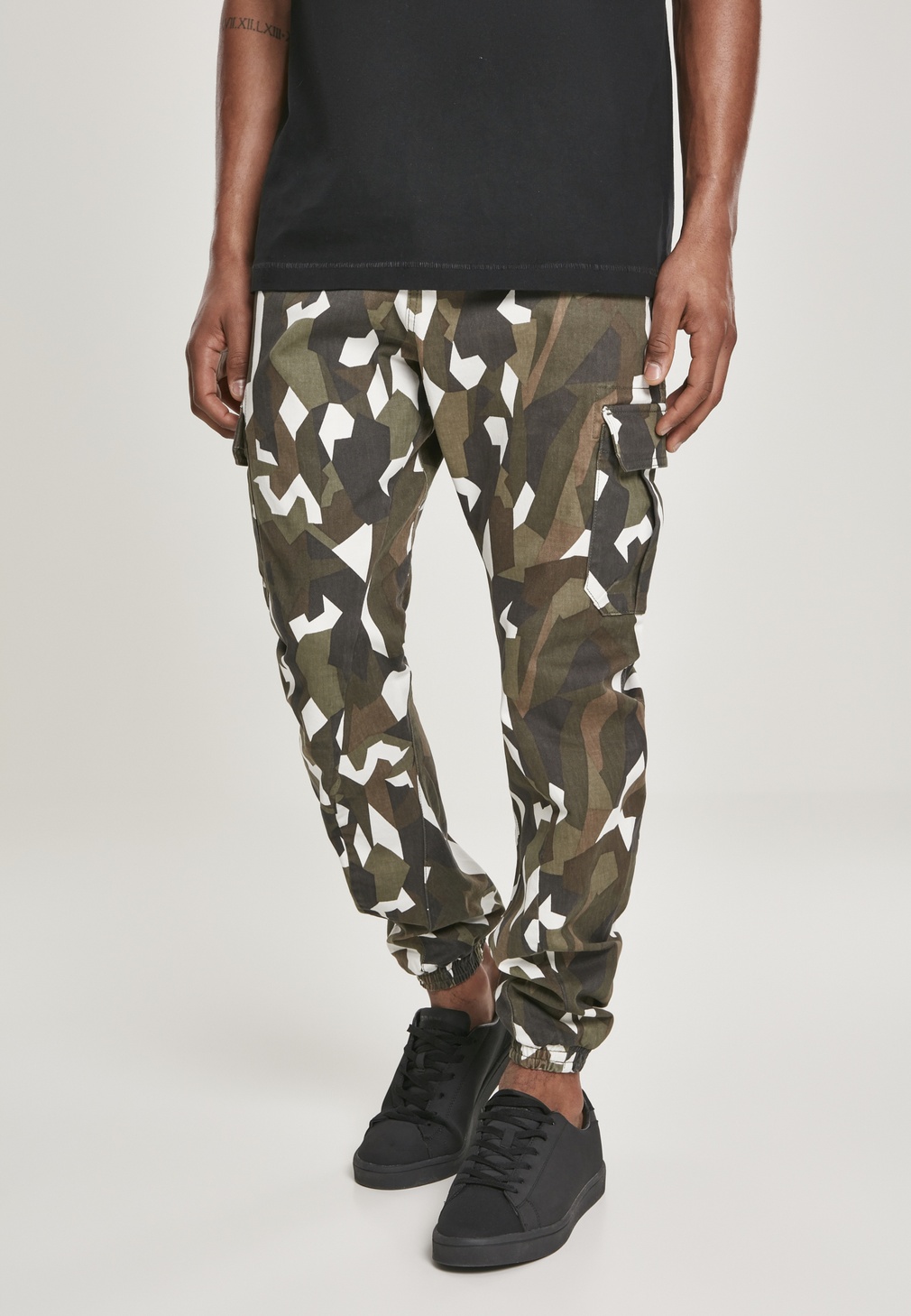 Urban Classics Hose Geometric Camo Stretch Twill Cargo Pants Wood Camouflage - Herren / Unisex