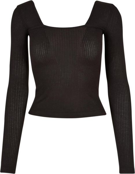 Urban Classics Damen Ladies Rib Squared Neckline Longsleeve