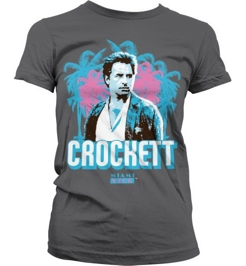 Miami Vice Crockett Palms Girly T-Shirt Damen Dark-Grey
