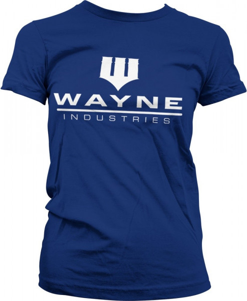 Batman Wayne Industries Logo Girly Tee Damen T-Shirt Navy