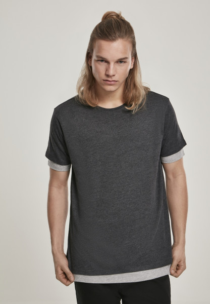 Urban Classics T-Shirt Full Double Layered Tee Charcoal/Grey