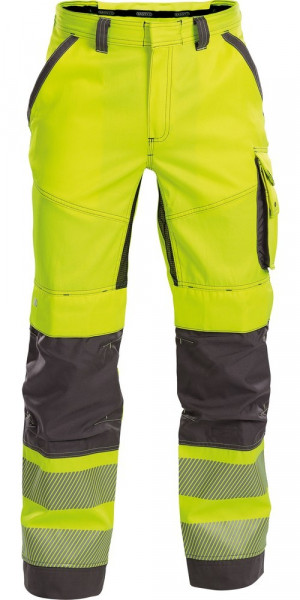 Dassy Sommer Warnschutzhose mit Kniepolstertaschen Odessa PESCO70 Neongelb/Zementgrau