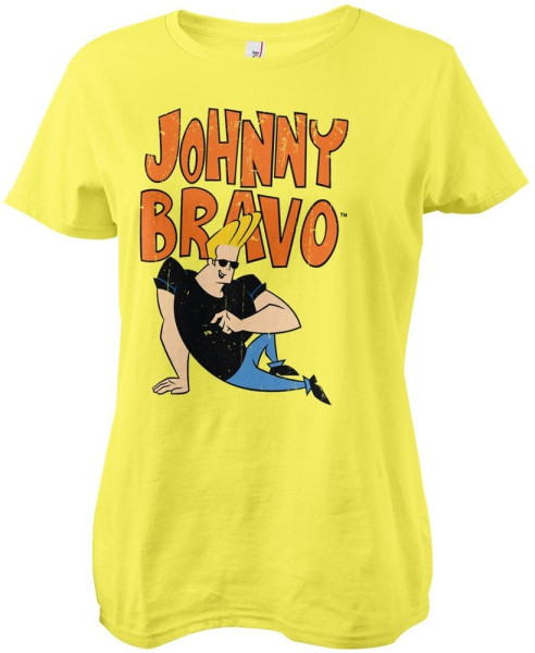 Johnny Bravo Girly Tee Damen T-Shirt Yellow
