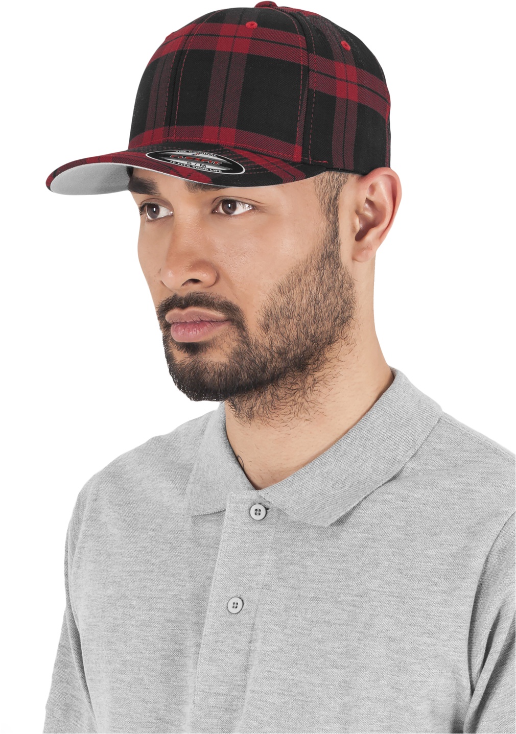 Flexfit Cap Tartan Plaid Schwarz/Rot - Herren / Unisex
