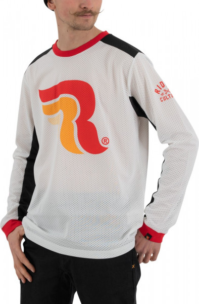 Riding Culture by Rokker Longsleeve Logo Mesh Jersey White