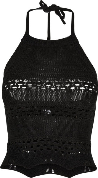 Urban Classics Damen Ladies Short Crochet Knit Neckholder Top