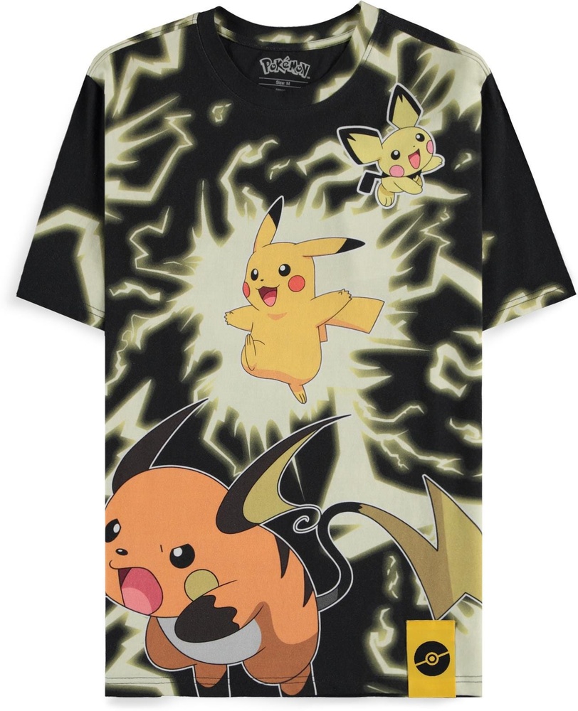 Pokémon - Pikachu Lightning Digital AOP Short Sleeved T-shirt - Herren / Unisex