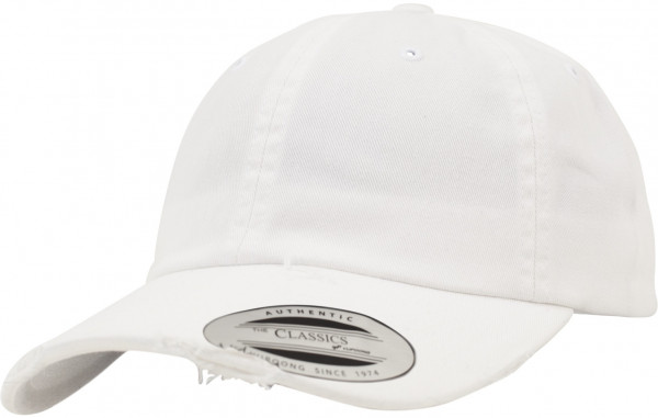 Flexfit Cap Low Profile Destroyed Cap White