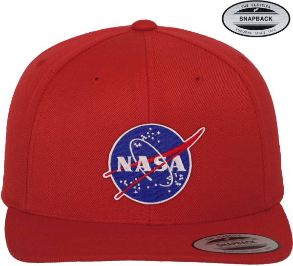 NASA Insignia Premium Snapback Cap Red