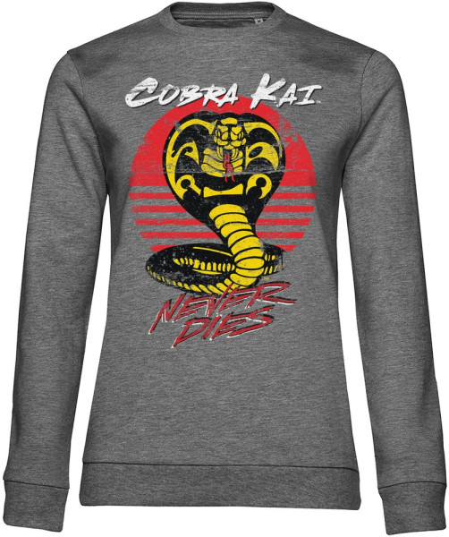 Cobra Kai Never Dies Girly Sweatshirt Damen Heather-Medium-Grey