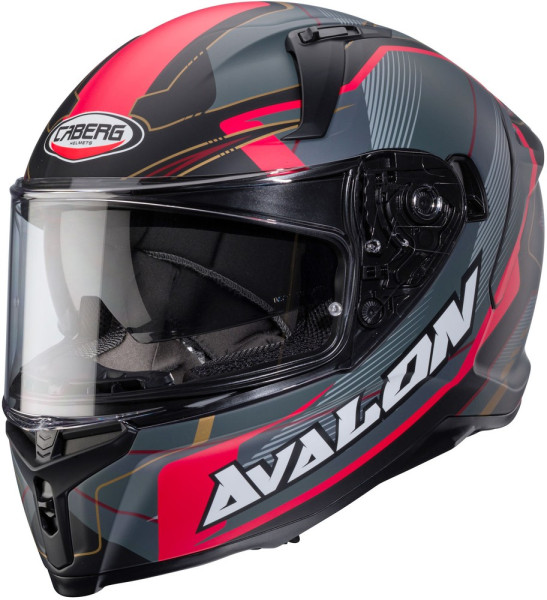 Caberg Motorrad Integralhelm Avalon X Optic Matt-Schwarz/Grau-Rot