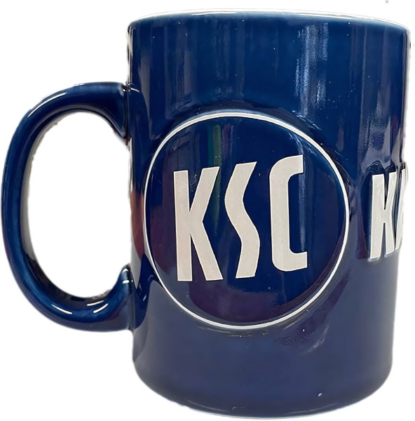 Karlsruher SC Tasse Relief Fußball Blau/Weiß